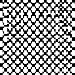 Fototapeta premium Black and white pattern with plus signs arranged in a grid like structure creating a mosaic design