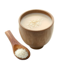Korean Makgeolli Rice Wine Served In Bowl Isolated On Transparent Background