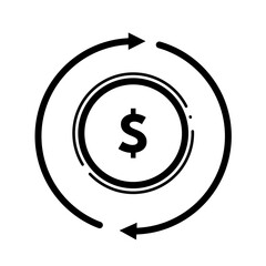 Money circulation, financial flow - vector icon