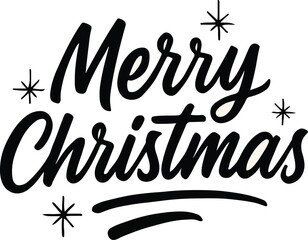 Merry Christmas Handwritten Text with Holiday Flair for Cards, Banners, and Festive Designs