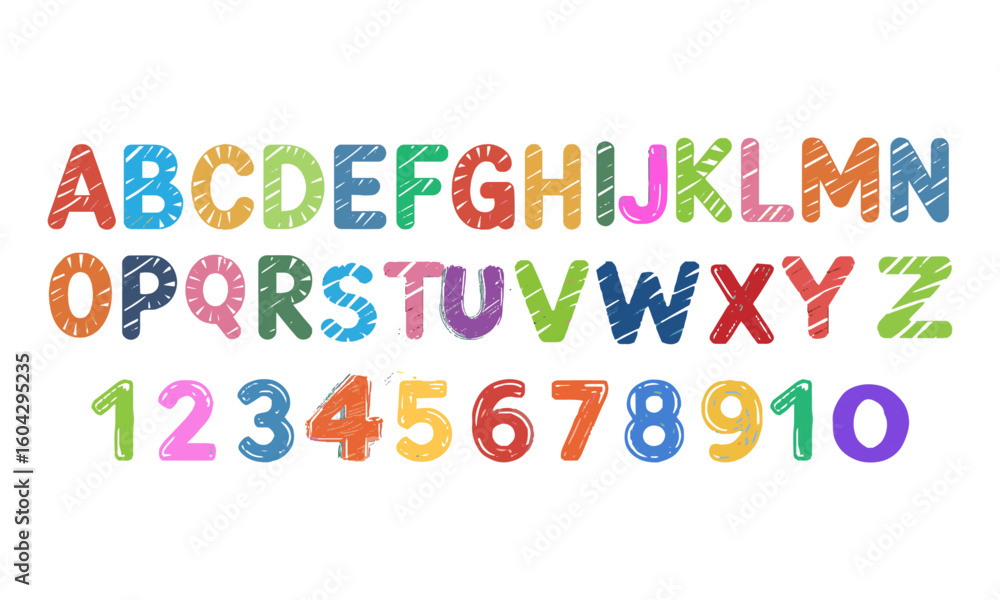Fototapete a clean and scalable vector illustration of the english uppercase alphabet (a–z) and numbers (0–9),h