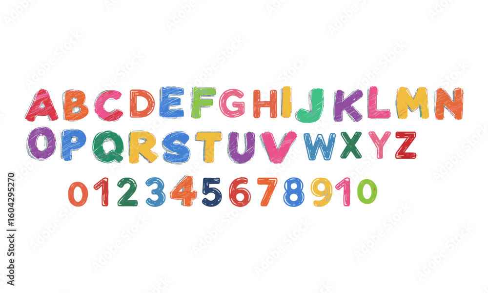 Fototapete a clean and scalable vector illustration of the english uppercase alphabet (a–z) and numbers (0–9),h
