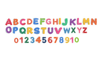 A clean and scalable vector illustration of the English uppercase alphabet (A–Z) and numbers (0–9),hand-drawn sketch style, easily editable.