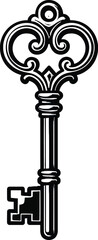 Vintage Skeleton Key Icon - Symbol of Access, Security, and Mystery