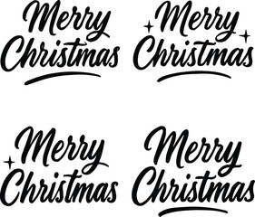 Merry Christmas Typography Set – Multiple Stylish Font Variations for Holiday Greetings