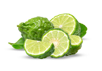 fresh bergamot fruit on transparent background.