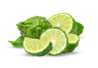 fresh bergamot fruit on transparent background.