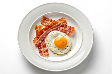 fried eggs with bacon, breakfast 