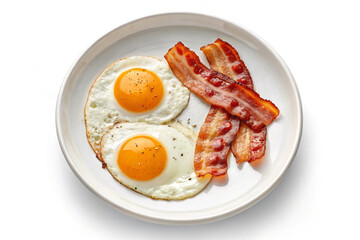 fried eggs with bacon, breakfast 
