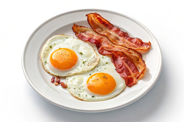 fried eggs with bacon, breakfast 