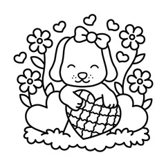 Cozy Love Coloring Page, Cute and Cozy, Bold and Easy, Fun Romantic, Hygge-Inspired Designs, Valentine's Day, Romance Illustrations, Self-love, Victor Illustration, Easy Coloring, hand-drawn,