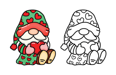 Cozy Love Coloring Page, Cute and Cozy, Bold and Easy, Fun Romantic, Hygge-Inspired Designs, Valentine's Day, Romance Illustrations, Self-love, Victor Illustration, Easy Coloring, hand-drawn,