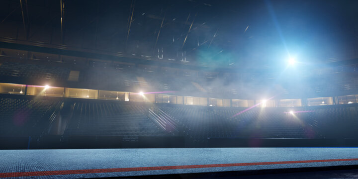 3d rhythmic gymnastic stadium in night. - Powered by Adobe