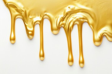 Gold drip melted background metallic abstract.