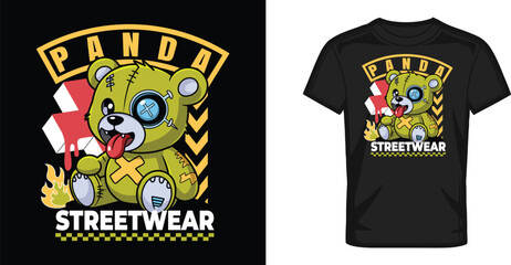 panda streetwear t shirt design