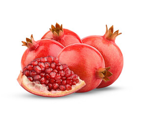 pomegranate fruits on transparent background