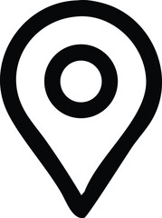 Location Pin Icon – Vector Map Marker Symbol for GPS, Navigation, and Geolocation on Transparent Background