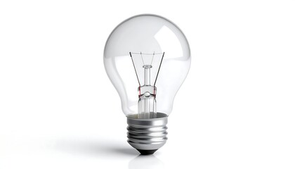 Clear lightbulb on white background