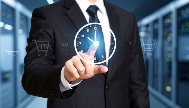 Efficiency and Timeliness: Business Professional Optimizing Online Shopping Experience - Powered by Adobe