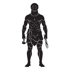 Obraz premium Durable Hephaestus digital black image, an elegant graphic for your creative projects – Hephaestus silhouette – Hephaestus Vector – Silhouette of Hephaestus – Greek god silhouette