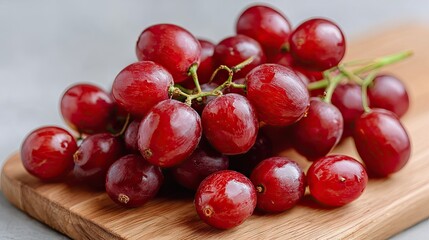 Fresh green grapes in natural light on a dark marble table with a polished surface, inviting healthy snack options and culinary creativity