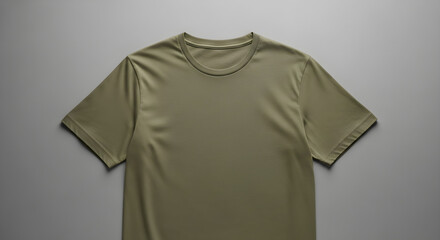 Blank olive green t-shirt mockup for essential apparel design