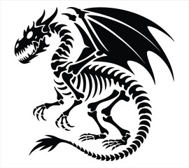 Bone Dragon Silhouette for Fantasy Art