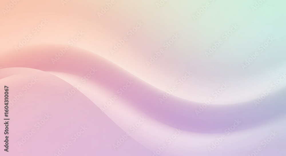 Aufkleber a gentle and smooth wave of iridescent pastel colors creating a dreamy and ethereal abstract backgro
