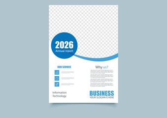 Annual report A4 format flyer or brochure for corporate business advertising vector abstract design. Brochure leaflet