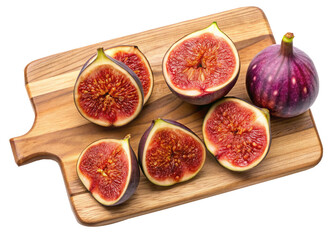 Fresh figs on a wooden cutting board, ripe and ready to eat
