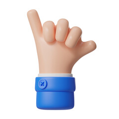 3D Call Me Hand Gesture Modern Digital Illustration