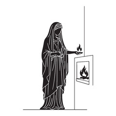 Calm Hestia digital black image, an elegant graphic for your creative projects – Hestia silhouette – Hestia Vector – Silhouette of Hestia – Greek goddess silhouette

