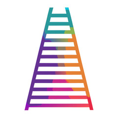 wooden ladder isolated on white