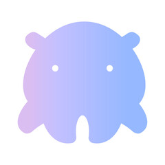 メンダコのアイコンイラスト　夏　海　グラデーション	
