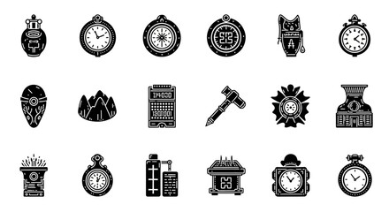 Time & History Icon Set Vector Image