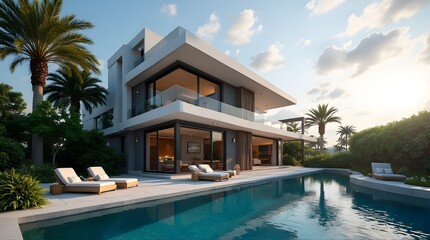 Fototapeta premium swimming pool in hotel resort