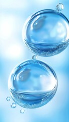 Clear Serum with Hyaluronic Acid Bubbles in an Abstract Beauty Concept for Effective Skin Hydration