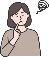 Worried Woman Thinking Illustration