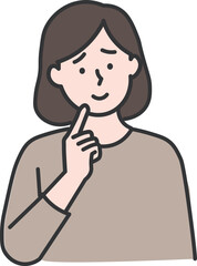 Smiling Woman Thinking Illustration