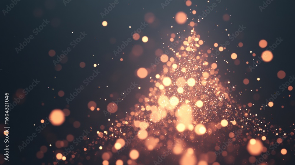 Aufkleber golden particles float gracefully in a dark space, creating a magical and immersive atmosphere that 