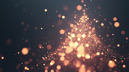 Golden particles float gracefully in a dark space, creating a magical and immersive atmosphere that captivates the viewer's attention