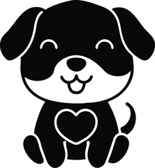 Plaintext
Cute cartoon puppy with a wagging tail, an illustration of a funny pet
