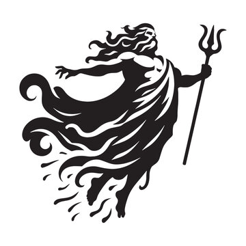 Majestic Zeus black vector asset, a truly modern digital image for diverse uses &ndash; Zeus silhouette &ndash; Zeus Vector &ndash; Silhouette of Zeus &ndash; Greek god silhouette

