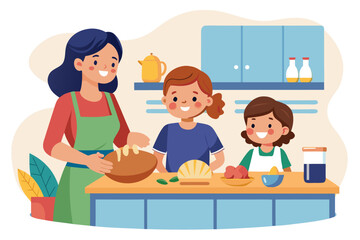 Ideal for educational content, parenting blogs, recipe books, and family-themed advertisements.