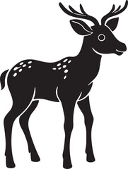 Adorable moose calf with tiny antlers in a lush forest scene isolated on transparent background