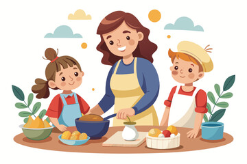 Ideal for educational content, parenting blogs, recipe books, and family-themed advertisements.