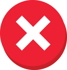 Red cross mark icon. Medical and emergency icons. wrong buttons. incorrect vote choice symbol
