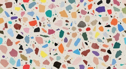 Colorful Abstract Terrazzo Irregular Shapes Seamless Pattern Texture