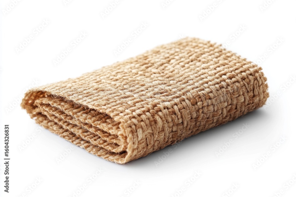 Aufkleber folded burlap fabric texture isolated on white background burlap fabric texture background folded ai
