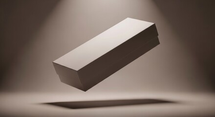 Blank Rectangular Product Box Floating Under Dramatic Spotlight Mockup